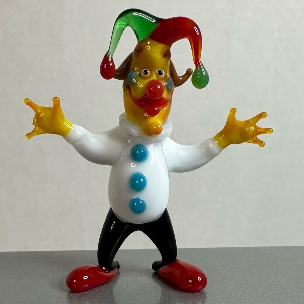 Glass Clown Jester Figurine